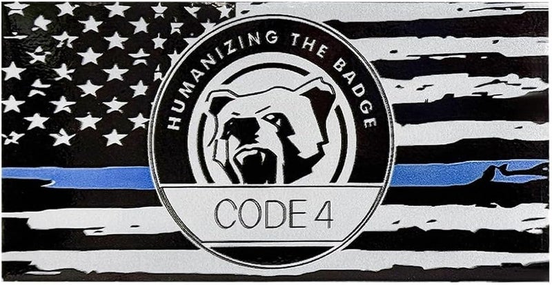 FSTURIOS Thin Blue Line Sticker Code 4, Police Support Sticker American Flag Thin Line Decal, Waterproof Thin Line Flag Stickers Support Law Enforcement for Car Window Laptop (Magnetic) - Image 1
